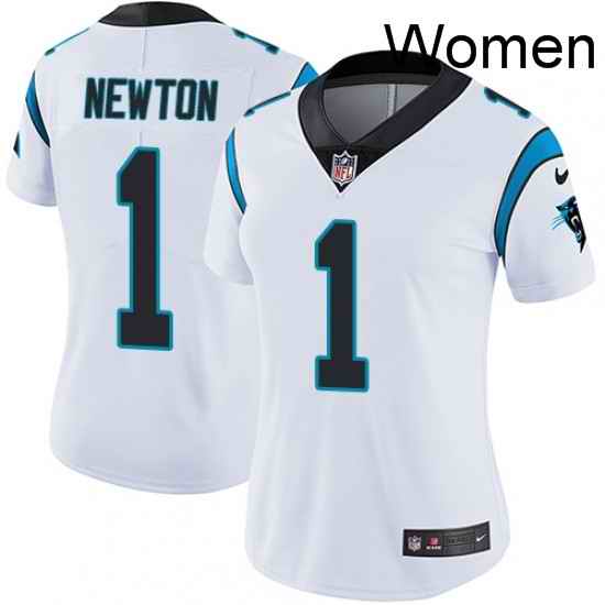Womens Nike Carolina Panthers 1 Cam Newton White Vapor Untouchable Limited Player NFL Jersey